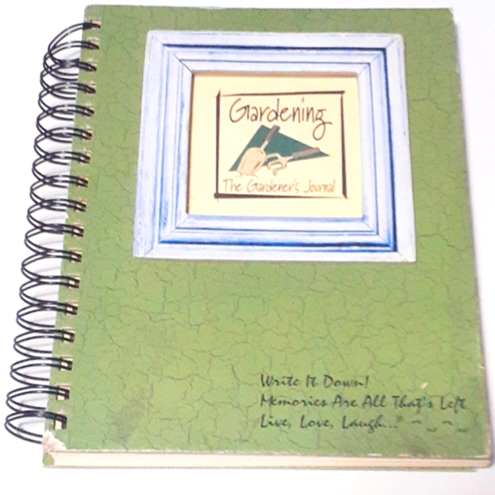 Vintage 1996 Garden journal hardback spiral notebook
